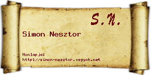 Simon Nesztor névjegykártya